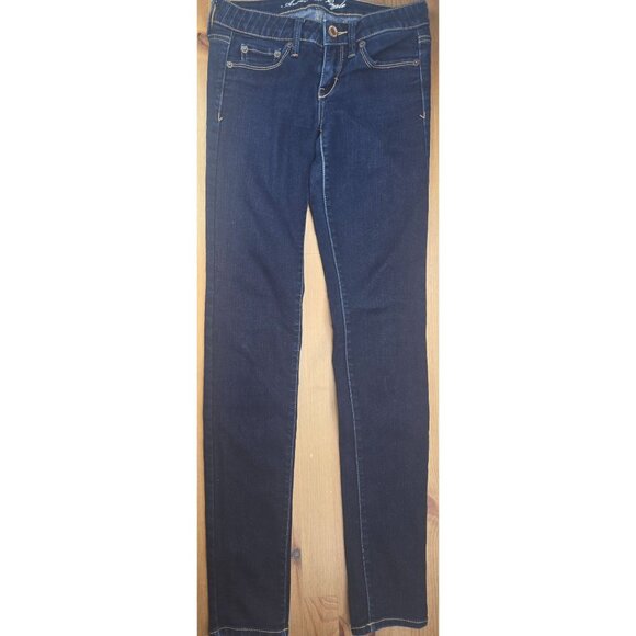 American Eagle Womens Regular Fit Jeans 4 Dark Wash Stretch Denim 28 x 32 - Picture 1 of 7